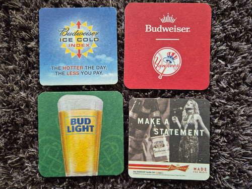 Budweiser bierdeckel 4 beer - -,