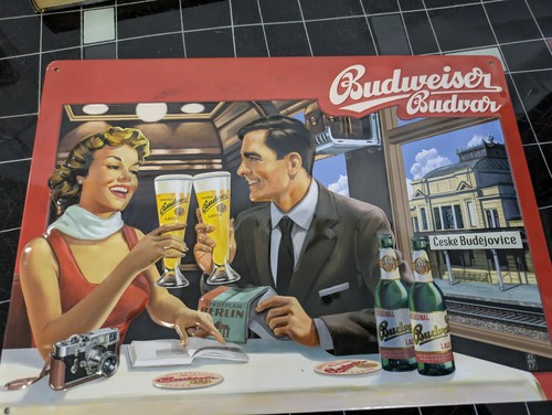 Blechschild budweiser metall - blechschild,