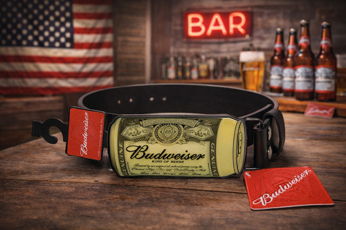 Budweiser gürtel schwarz - schwarz, mit