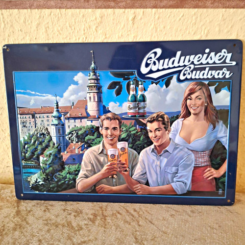 Budweiser budvar metallschild - budvar,