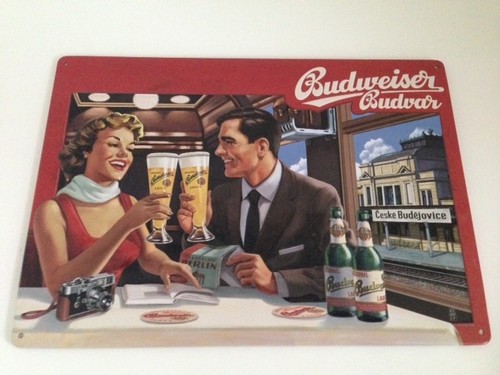 Budweiser bier blechschild - budweiser,