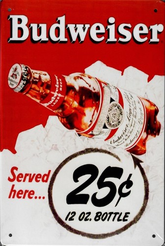 Blechschild budweiser 20x30cm - blechschild,